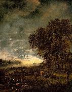 Aert van der Neer A Landscape with a River at Evening oil painting on canvas